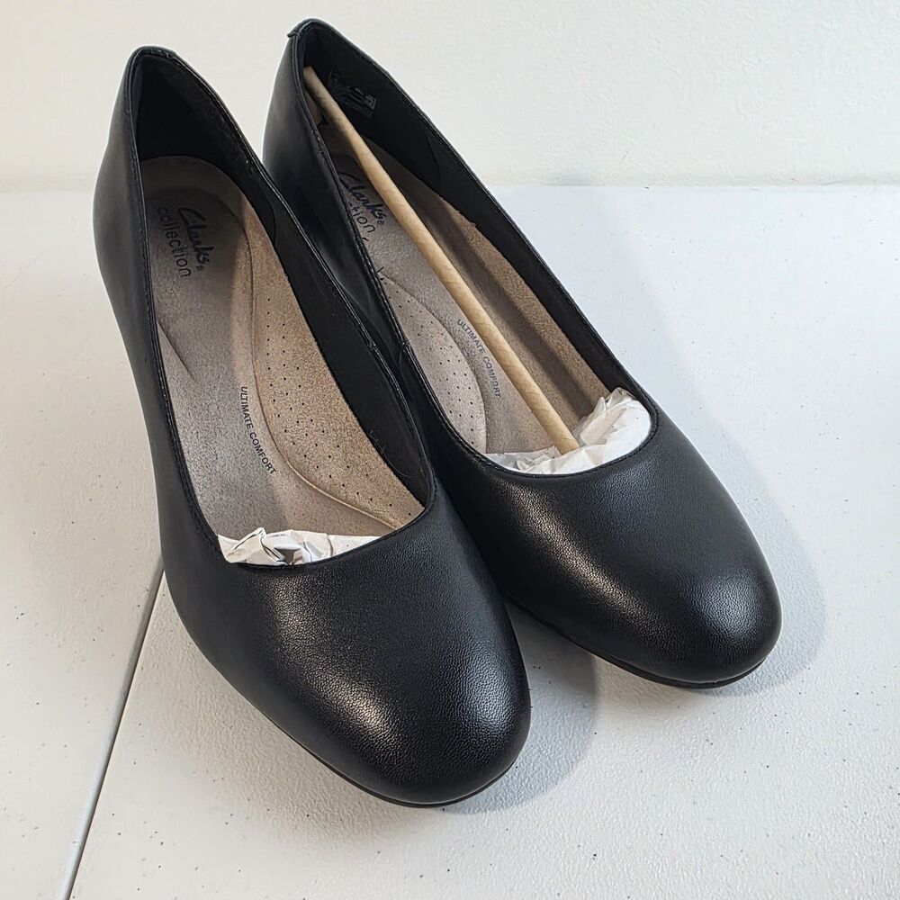 Clarks Originals Womens Olivette Pearl Black Leather 26180043 Size 11M New $100 - Picture 2 of 10